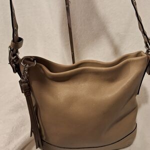 Coach Beige Leather Crossbody Bag